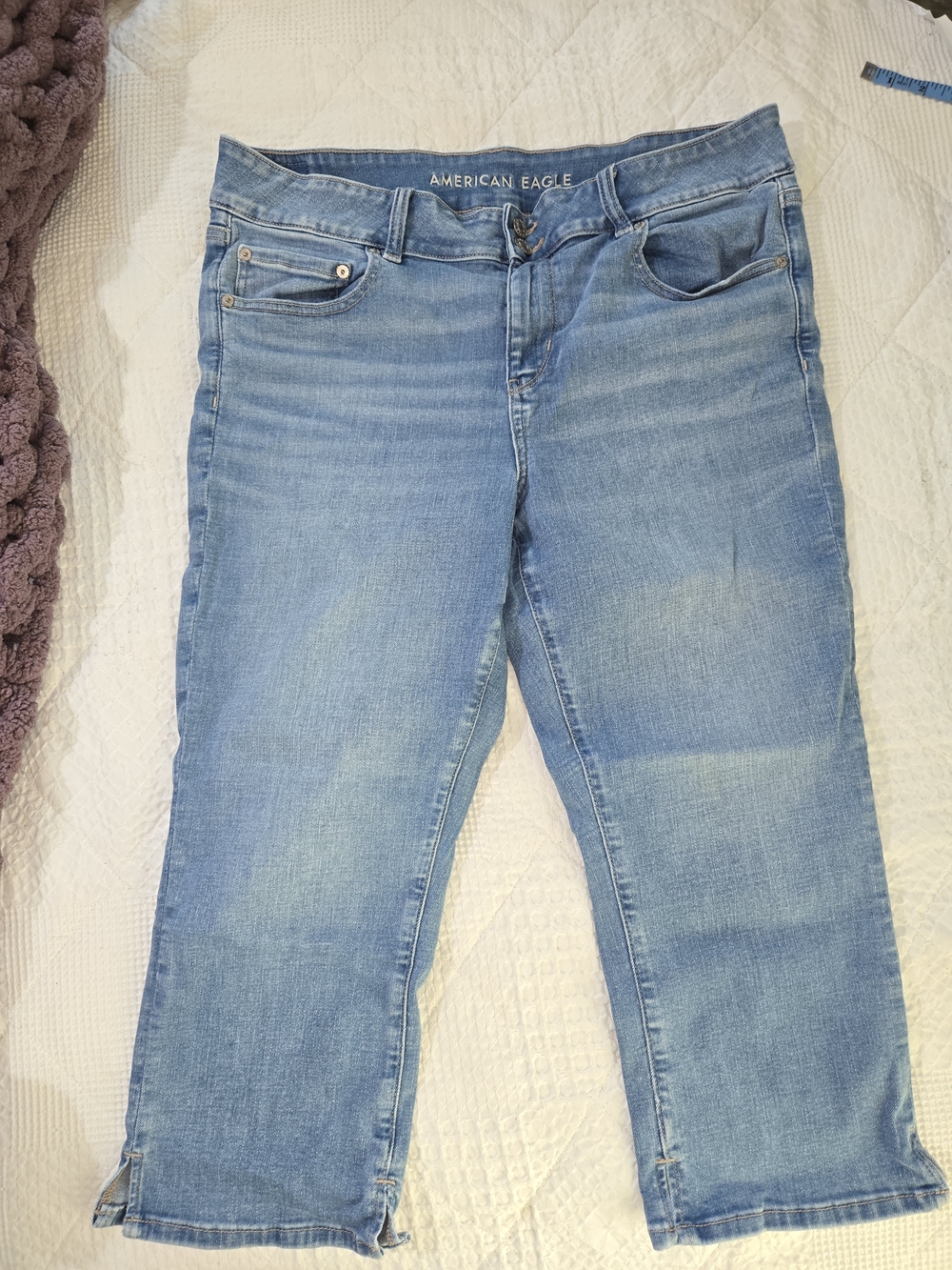 American Eagle Outfitters Light Blue Women's Artists Crop Stretch Capri Jeans